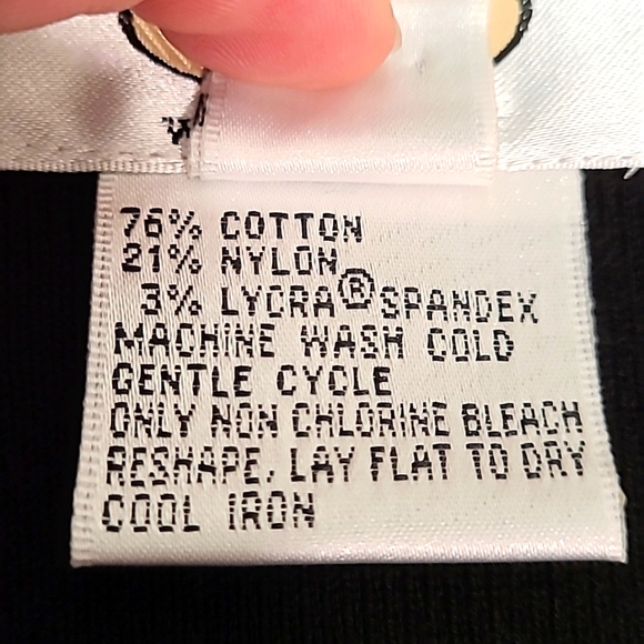 Talbots Woman Black Cotton Nylon Blend Short Sleeve Sweater Tee Size 2x - Picture 8 of 9